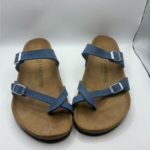 Birkenstock Vegan Blue Cross-Strap Sandals